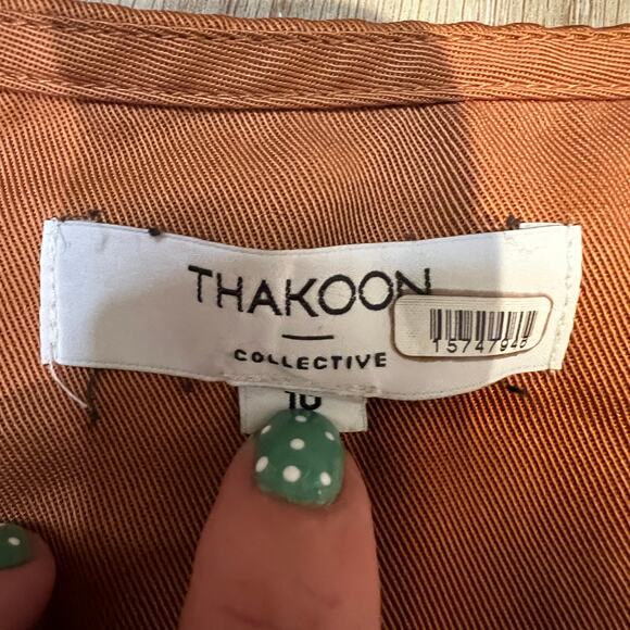 THAKOON COLLECTIVE Women's Button Detail Top Size 10 In Terracotta - Picture 9 of 11